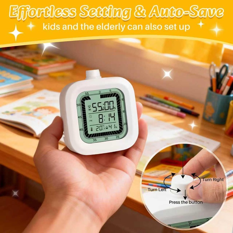 Visual Timer, 60 Minutes Countdown & Countup Timer, Digital Alarm