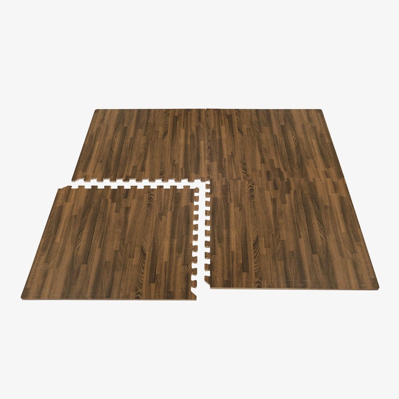 Forest Floor 3/8 Inch Thick Printed Foam Tiles, Premium Wood