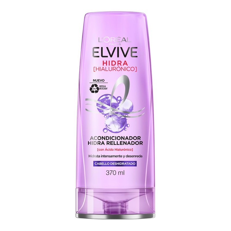 L'Oréal Paris Acondicionador Hidra Hialurónico Elvive 370 ml, 406 grams,
