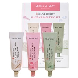 Mary&May SEOUL EDITION Shea Butter & Rice Bran Hand Cream Trio Set - Korean Nourishing Vegan Hand Moisturizer for Soft, Healthy Hands - 3 Different Formula & Scent, 1.69oz. 3ea