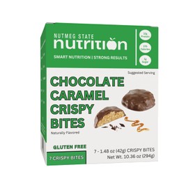Nutmeg State Nutrition - High Protein Bites, 12g Protein, Low Calories, 1g Sugar, Gluten Free, 7 Servings Per Box (1 Box, Chocolate Caramel)