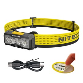 Nitecore NU27 600 Lumens Running Camping Headlamp, USB-C Rechargeable with Warm, Neutral and Cool White Lights, Red Light, Including NitecoreS Sticker (Black)