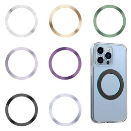 Ultra Thin Metal Rings, 7 Pieces Metal Rings Stickers, Universal Magnetic Conversion Kit, Compatible with Wireless Charger, Car Charger on Most, Multicoloured