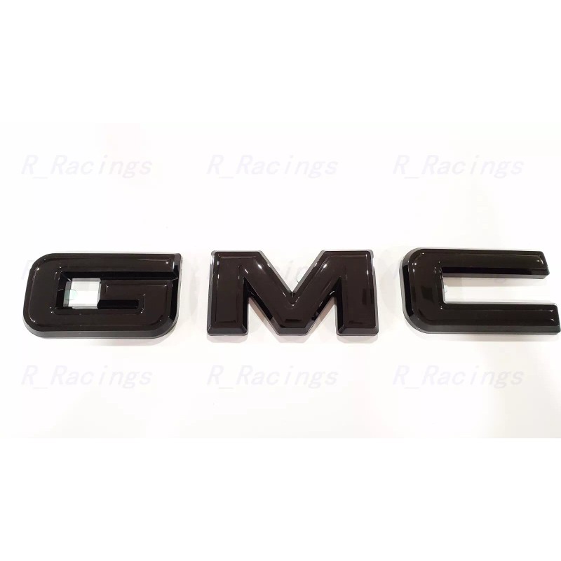 Auto Front & Rear GMC Gloss Black OVERLAY Emblem Badge