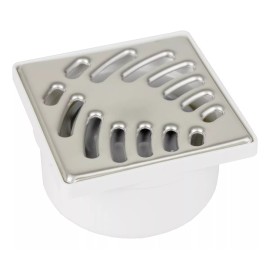 CNX Coladera Cuadrada De 5  En Ace. Inox. Cn Trampa Para Tubo 2