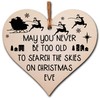 Handmade Wooden Hanging Heart Plaque Christmas Tree Bauble Too Old