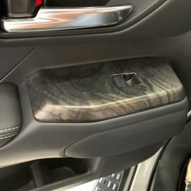 RUIQ Toyota New Land Cruiser 250 Series Interior Door Window Button Switch Panel Cover Garnish Designed for Toyota Land Cruiser 250 (Black Wood Grain Tone)