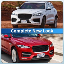 Heavy Duty Front License Plate Frame Compatible with Jaguar XE XF F-Pace, No Drill Grille Mount, Anti-Theft Front License Plate Holders Bracket, Rust-Proof, Weather & Rattle Proof Car Accessories