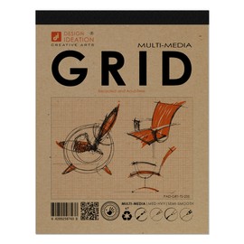 Made in The USA: Premium Grid Paper Creative Project Pad for Pencil, Ink, and Marker. Great for Art, Design and Education. (Jumbo 8.5" x 11") (5 Pads)