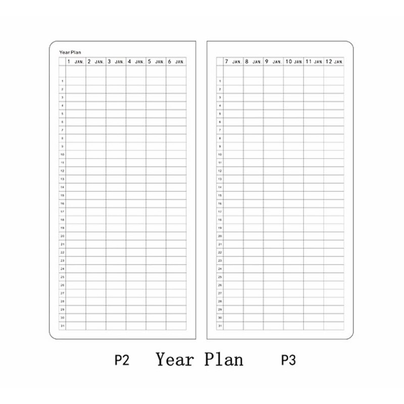 Undated Pocket Weekly Planner Schedule Organizer Agenda Year Month Week