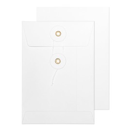 Blake Senses - White String and Washer Envelopes C6 (162 x 114mm) - Pack of 100 Qty - Premium Quality 180 GSM - Document Mailer - White Envelopes with String - Office & Business Supplies (SW622)