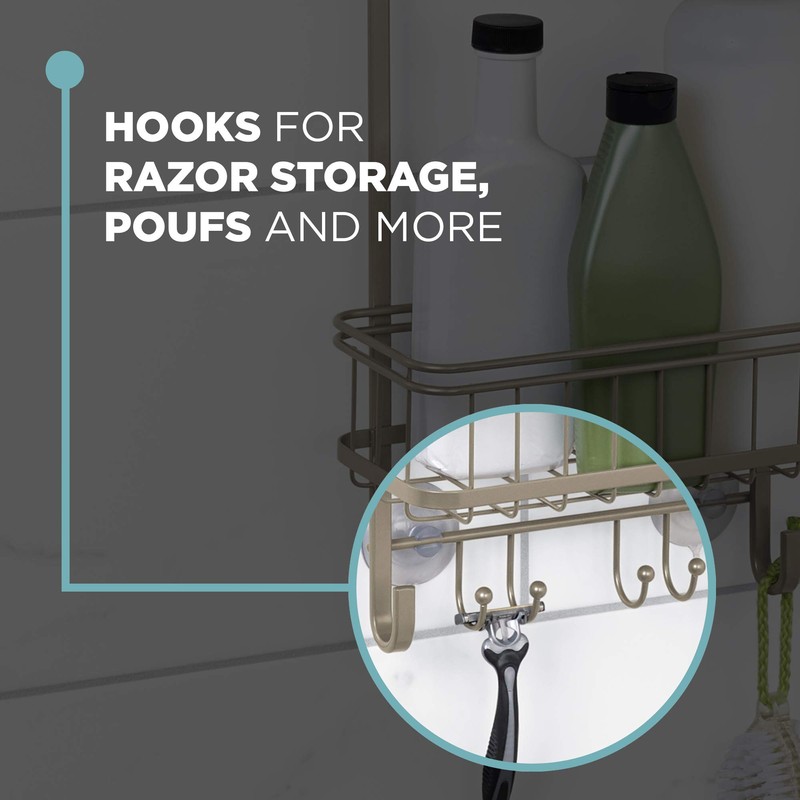 Zenna Home Shower Caddy, Regular Width, Satin Nickel