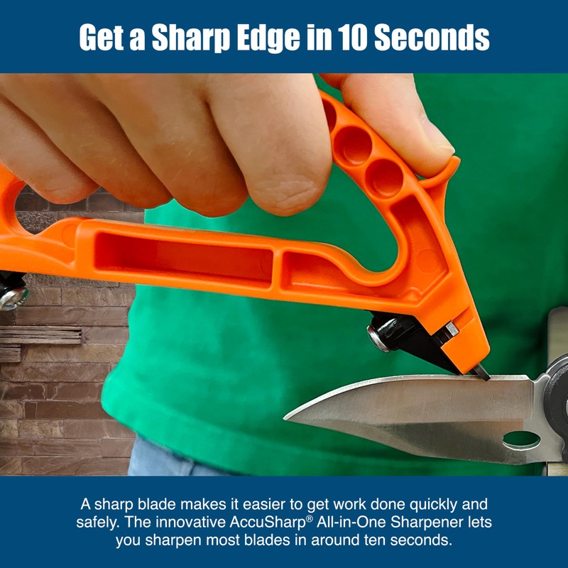 ACCUSHARP All-in-One Sharpener, All Purpose Sharpener for Knives, Scissors, Garden