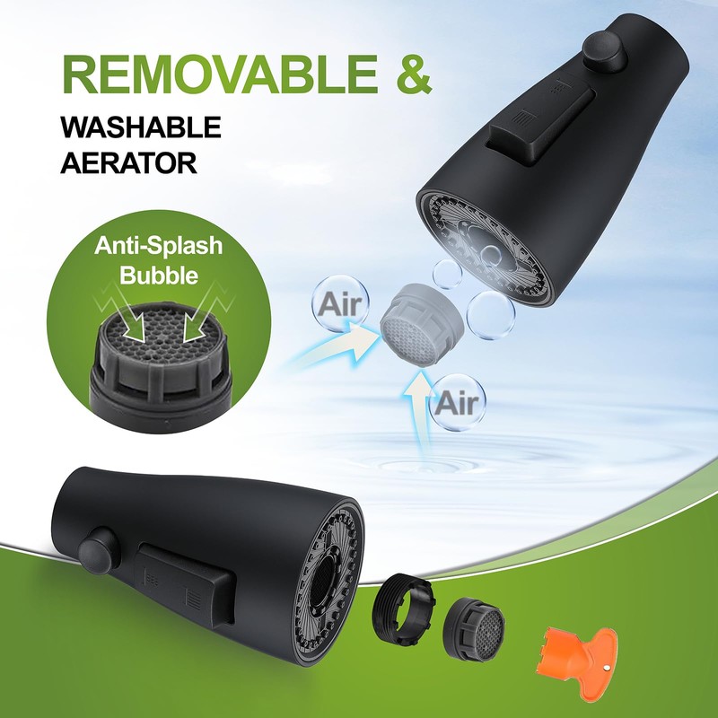 Kitchen Faucet Round Head Replacement, Pull Down Spray Head for