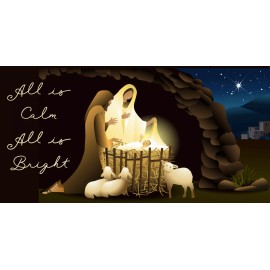 Sign Me Up By Diana All Is Calm All Is Bright Nativity Christmas Sign or Door Hanger