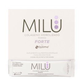 MILU | Colágeno Hidrolizado Marino Forte - en Polvo | Suplementos Alimenticios Sin Sabor - Sin Olor - Sin Azúcar | A base de Péptidos de Colágeno Marino | Sobres individuales de 11 g (1 caja) (1 caja)