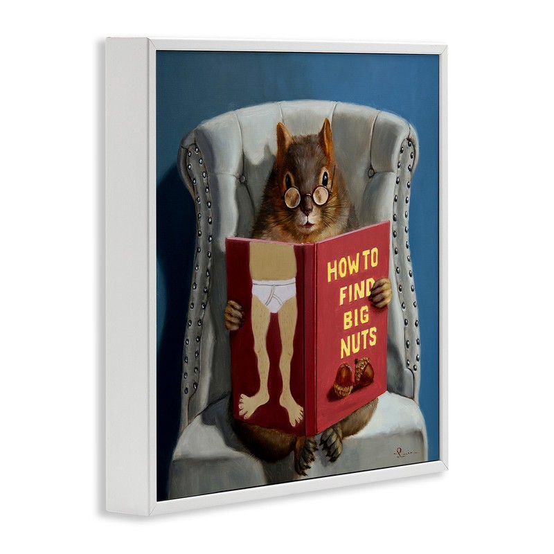 Stupell Industries Squirrel Reading Red Book on Chair Sassy Humor