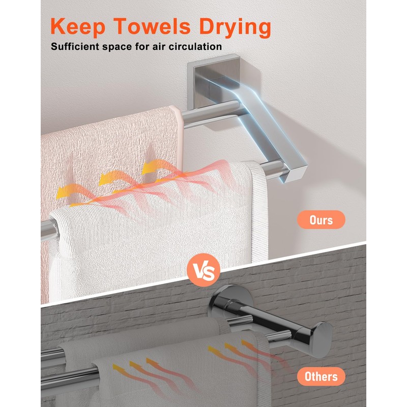 Alise Bath Double Towel Bars Towel Racks for Bathroom,Wall Mount