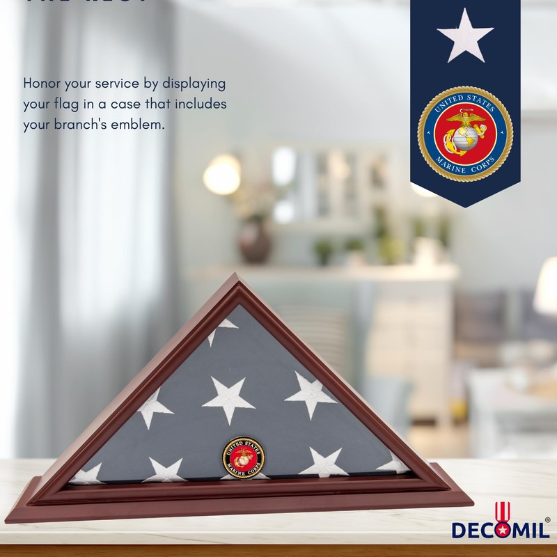 DECOMIL 5'x9' Flag Display Case for American Veteran Burial Flag