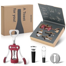 Wine Opener, Gift Zinc Alloy Premium Wing Corkscrew Wine Bottle Opener with Multifunctional Bottles Opener