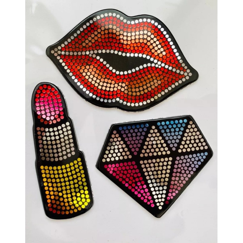 Longking Scrapbook Stickers Calcomanias Celular Labios Labial Diamant