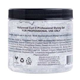 Hollywood Curl Styling Gel for Wavy and Curly Hair - Provides Healthy Shine, Superior Hold, and Styling Control with Essential Oils, Vitamins for Women and Men - Paraben and Sulfate Free - 16 Fl. Oz.