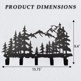 VIVICOMFY Metal Tree Coat Hooks Wall Art Decor-Tree Hangers and Key Holder-Cl...