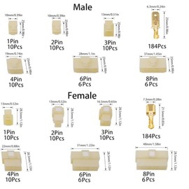 472PCS 6.3MM Automotive Electrical Wire Connectors Male Female Socket Plug Terminal Fit for Motorcycle Car