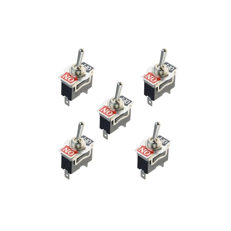 5 x On/Off Toggle Flick Switch 2-Pin 15A SPST