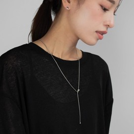 [abaskdesign] 2331 Necklace, Slide Ball, Metal Ball, Slide Chain Necklace, Snake Chain, Metal Allergy, Surgical Stainless Steel, Leaf, Women's, Simple, Stylish, Adult, Cute, Slide Chain, Gold, Silver,