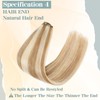 S-noilite Clip-In Real Hair Extensions, Golden Brown/Bleach Blonde, Remy Human