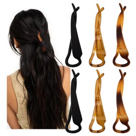 Framendino, 6 Pack Banana Hair Clips Large 4 Inch Claw Barrettes Non-Slip Headpieces for Women