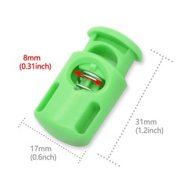 DYZD Cerraduras de cable de plástico Topes de palanca con tope de resorte de extremo multicolor (10 piezas, Verde)