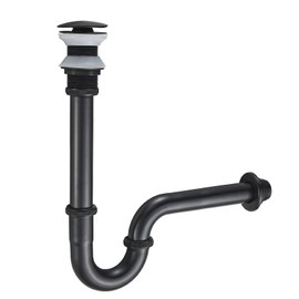 MENATT Stainless Steel P Trap with Bathroom Sink Stopper, 1-1/4 Sink Drain Bottle Trap Set No Overflow - Adjustable Height,Complete Basin Sink Plumbing Kit for Pipe Replacement, Oil Rubbed Bronze