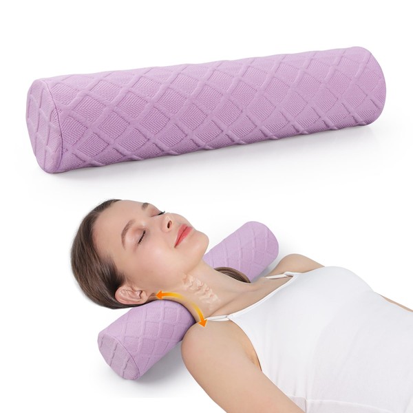Cozyhealth Cervical Roll Pillow, Medium Soft Memory Foam Neck Round
