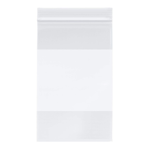 Plymor Zipper Reclosable Plastic Bags w/White Block, 2 Mil, 5" x 8" (Pack of 200)