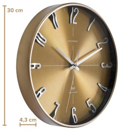 GOODERY Radio-Controlled Wall Clock, Diameter 30 cm, Quiet 3D, Large, Modern, Analogue Wall Clock without Loud Ticking Noises, Almost Silent, Decoration for Any Wall Clock, Radio-Controlled Clock,