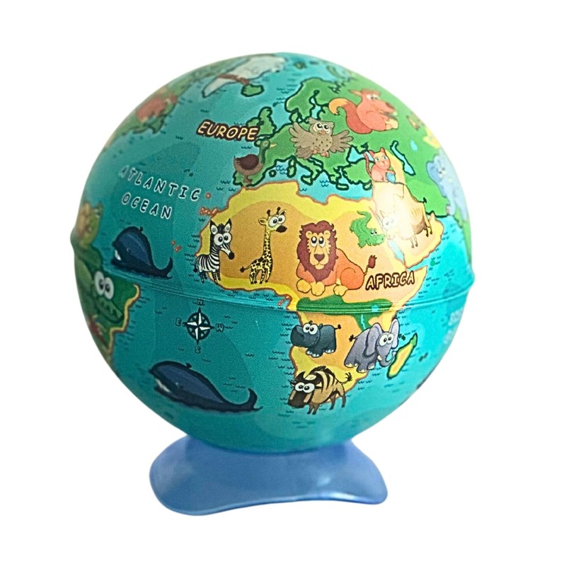 EXERZ 10CM Mini Globe (Wild Animal), with Pencil Sharpener build