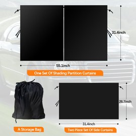 FUTLU - Juego de 3 cortinas para ventanas de coche, cortinas de privacidad para coche, cortinas de privacidad de coche, cortinas de parabrisas extraíbles para ventanas laterales, accesorios interiores