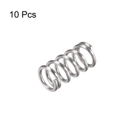sourcing map Compression Spring,304 Stainless Steel,12mm OD,1.6mm Wire Size,13.75mm Compressed Length,25mm Free Length,63.2N Load Capacity,Silver Tone,10pcs
