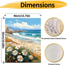 YALKIN Paint by Numbers Adults, Paint by Numbers, DIY Landscape with Brushes and Acrylic Paints, Hand Painted Oil Painting Canvas for Home Decor, Without Frame (40 x 50 cm)