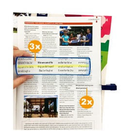 MAGDEPO 3X Dome Top Bar Magnifier 6" Optical Tool With 2X Clip for Reading Small Prints, Books and Maps