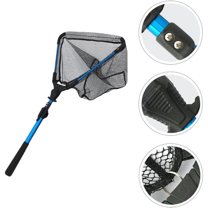 Red de Pesca Telescópica Plegable de Aluminio con Varilla Retráctil