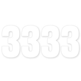 Pack of 4 White Bin Numbers - 3 Waterproof (17 cm) Labels for Wheelie & Garbage Bins Packwith®