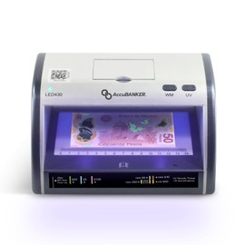 AccuBANKER LED430 6-Point Cash Multi Currency & Card Counterfeit Detector Money Checker with Superbright LED Ultraviolet, Magnetic & Size Detection. Commercial Grade, UL Listed