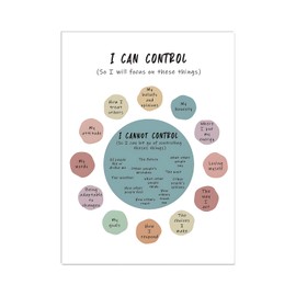 Onperpoe Mental Health Wall Decor Poster Circle Of Control Wall Posters Mental Health Posters What I Can And Cannot Control Poster Motivational Poster for Office Classroom Decor 12x16 in Unframed