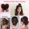 Messy Bun Hair Piece,2PCS Tousled Updo with Tendrils Hair Bun