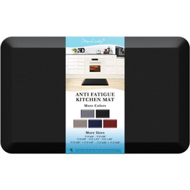 4/5 Inch Thick Kitchen Mat - Cushioned Anti Fatigue Mats for Kitchen Floor - Easy to Clean, Waterproof, Non-Slip Kitchen Rug for Sink, Office, Kitchen (17''x28'' Black)