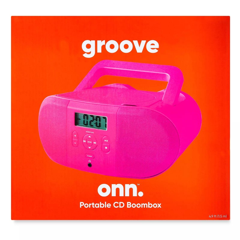 Onn. Portable CD Boombox w/Digital FM Radio CD Player w/2.4RMS