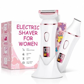 Bikini Trimmer for Women, Rechargeable Cordless Razor, IPX7 Waterproof